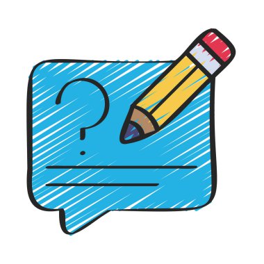 Soru İleti Web simgesi vektör illüstrasyonu