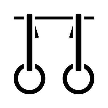 Jimnastik Halkaları simgesi, vektör illüstrasyonu basit tasarım