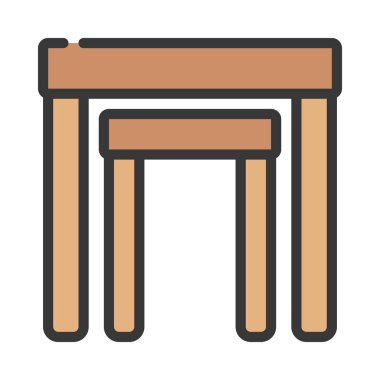 Yuvalı Tablolar simgesi, vektör illüstrasyonu basit tasarım