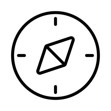 Beyaz arka plan üzerinde pusula simgesini vektör çizim