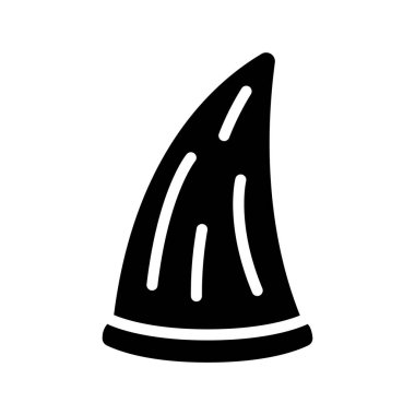 Dinozor dişi simgesi, vektör çizimi basit tasarım