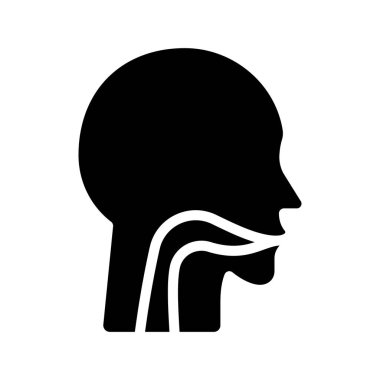 Gırtlak simgesi, vektör illüstrasyonu basit tasarım