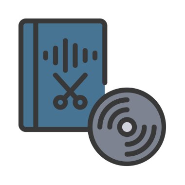 Müzik Düzenleme Yazılım simgesi, vektör illüstrasyonu basit tasarım