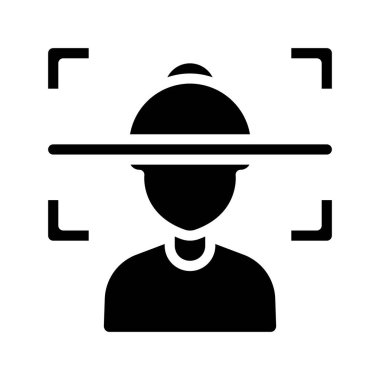 Yüz Tarama simgesi vektör illüstrasyon tasarımı