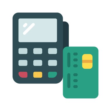 Geçiş kartı simgesi, vektör illüstrasyonu basit tasarım