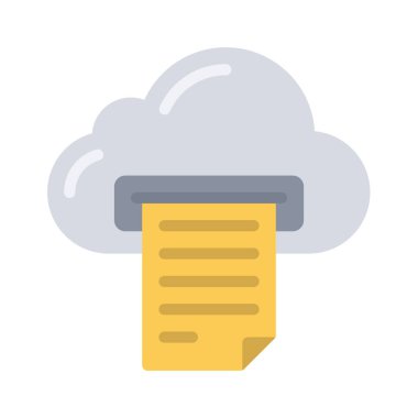 Bulut Yazdırma simgesi vektör illüstrasyonu 