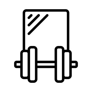 Spor Salonu Ayna Web ikonu vektör çizimi