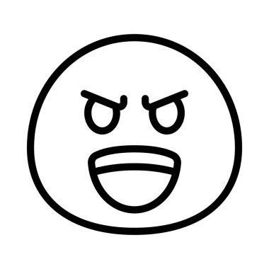 Şeytani emoji yüz ikonu. vektör tasarımı              