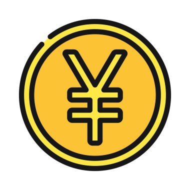 Yen para birimi işaret vektör illüstrasyonu