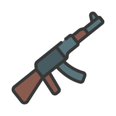 AK Silah simgesi, vektör illüstrasyonu basit tasarım