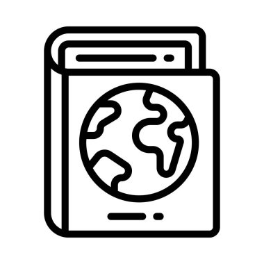 Atlas simgesi, vektör illüstrasyonu basit tasarım