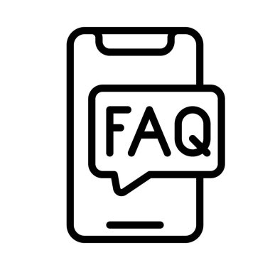 SSS İleti Mobil simgesi, vektör illüstrasyonu   