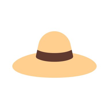 Plaj Şapkası simgesi, vektör çizimi basit tasarım