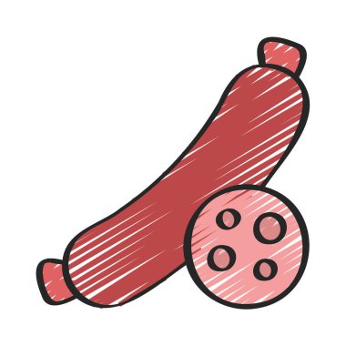 Salam Sosisi simgesi, vektör illüstrasyonu basit tasarım