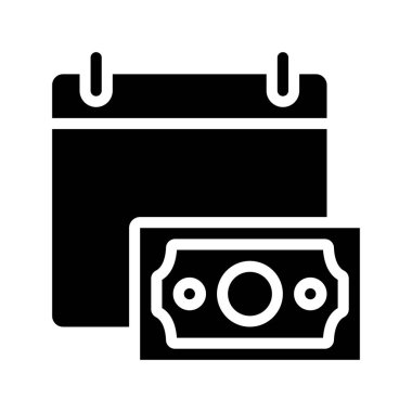 Zamanlanmış Ödeme simgesi, vektör illüstrasyonu 