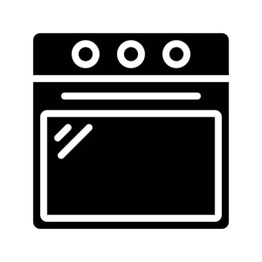 Fırın Simgesi Basit Vektör İllüstrasyonu