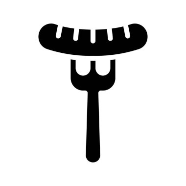 Izgara Sosis Çatalı ağ vektör çizimi