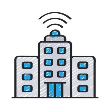 Smart City simge vektör çizimi tasarımı