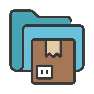 Taşıma Kutusu Dizini simgesi, vektör illüstrasyonu 