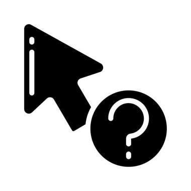 Ok Soru İşareti simgesi vektör illüstrasyonu 