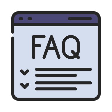 FAQ Web Sitesi Web Sayfası vektör illüstrasyonu