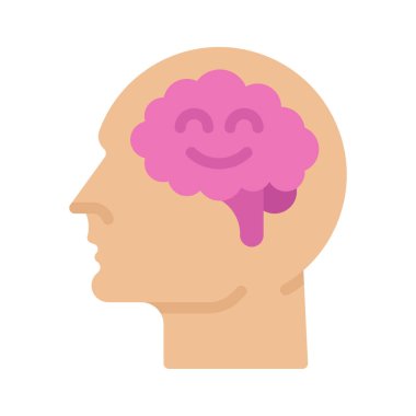 Mutlu Zihinsel Durum simgesi basit vektör illüstrasyonu