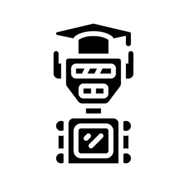 Robot simgesi, vektör illüstrasyonu basit tasarım