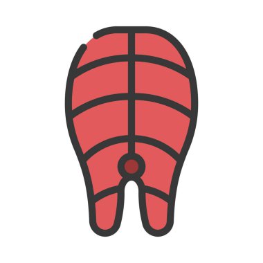 Balık Kesimi simgesi basit vektör çizimi