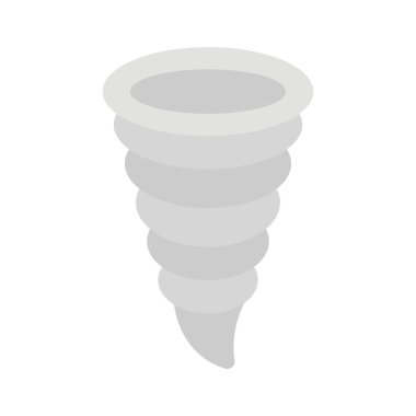 Beyaz arkaplanda tornado simgesi izole edildi, vektör illüstrasyonu             