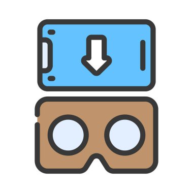 Beyaz arkaplanda mobil VR Kulaklık simgesi