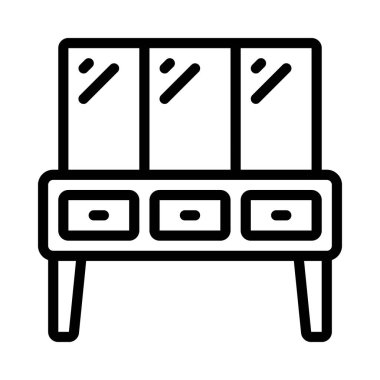 Ayna Masası web simgesi vektör çizimi