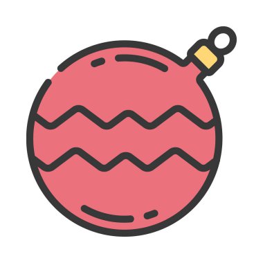 Bauble düz simgesi, vektör illüstrasyonu 