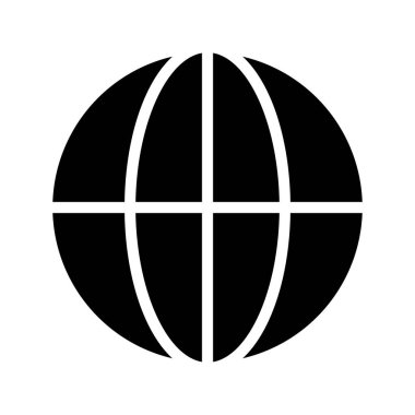 Beyaz arkaplanda dünya simgesi vektör illüstrasyonu 