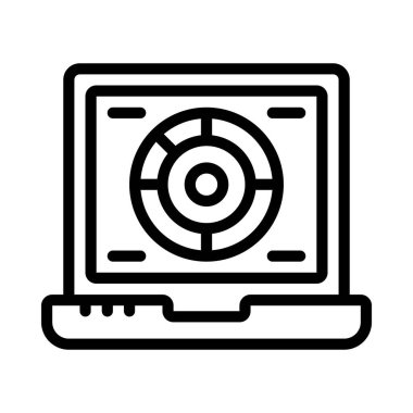 Laptop Pasta grafiği simgesi, vektör illüstrasyonu 