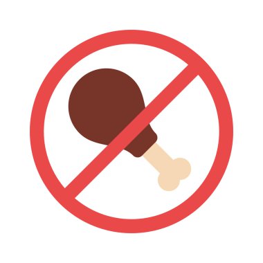 Et İşareti simgesi yok, vektör illüstrasyonu 