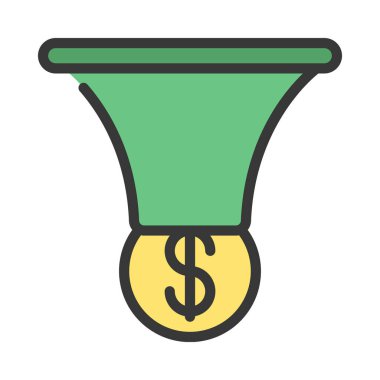 Satışlar Huni Simgesi Basit Vektör İllüstrasyonu