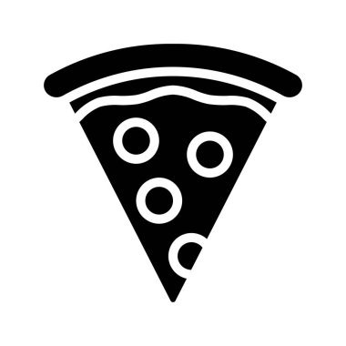 Pizza slice simgesinin beyaz arka plan üzerinde