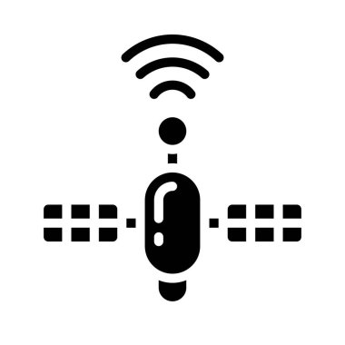 Uzay Uydu simgesi, vektör illüstrasyonu  