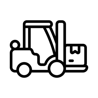 Tekerlek vektör çizimine sahip forklift kamyonu            