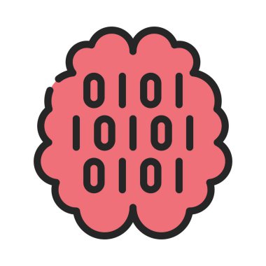 Beyin simgesi, vektör illüstrasyonu basit tasarım