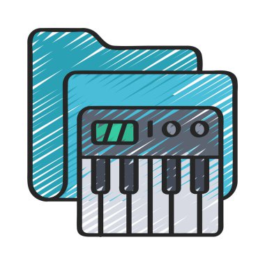 Klavye Dizini simgesi, vektör illüstrasyonu 