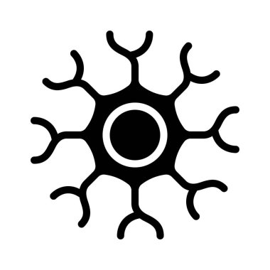 Nöron Simgesi Basit Vektör İllüstrasyonu