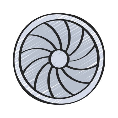 Uçak Motoru simgesi, vektör illüstrasyonu