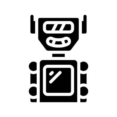 Robot karakter ikonu vektör çizimi tasarımı