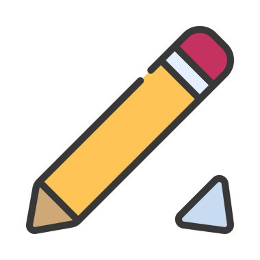 Beyaz arkaplanda kalem simgesi çizimi 