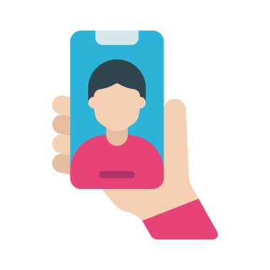 Selfie Simgesi Basit Vektör İllüstrasyonu