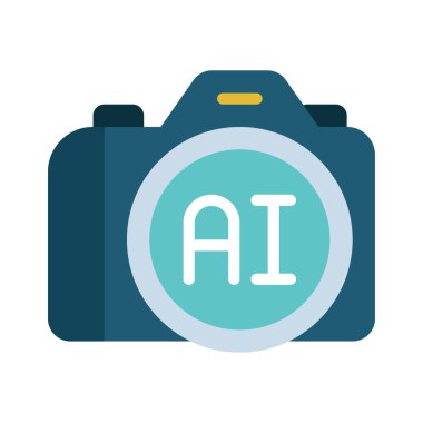 Yapay zeka fotoğrafçısı web simgesi vektör illüstrasyonu