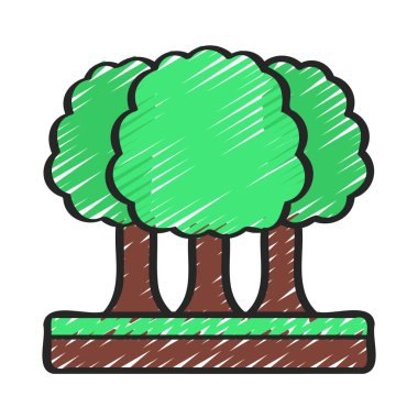 ağaç vektör simgesi, beyaz arkaplan üzerindeki illüstrasyon 
