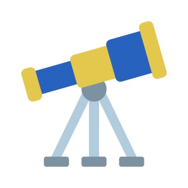 Beyaz arkaplanda teleskop simgesi vektör çizimi 