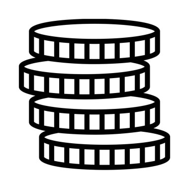 Para Sikkeleri web simgesi vektör illüstrasyonu